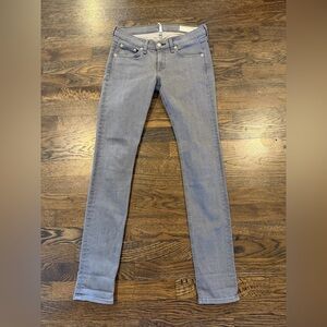 Rag & Bone Skinny Jeans Women's 26 Gray Stretch Low Rise Denim Made USA Jegging